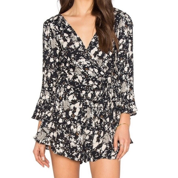 Free People black and cream summer romper Medium - Picture 2 of 5